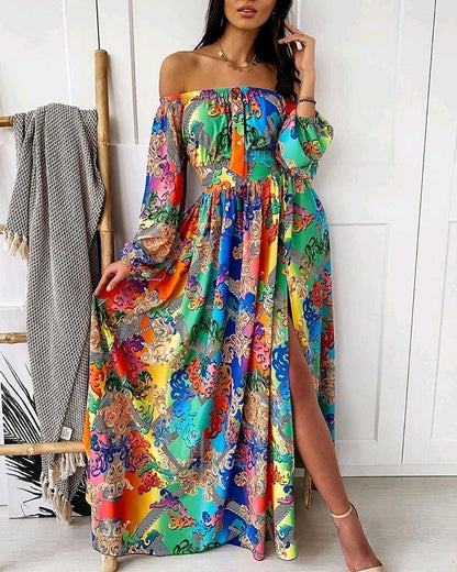 Vintage V Neck Long Sleeves Dresses