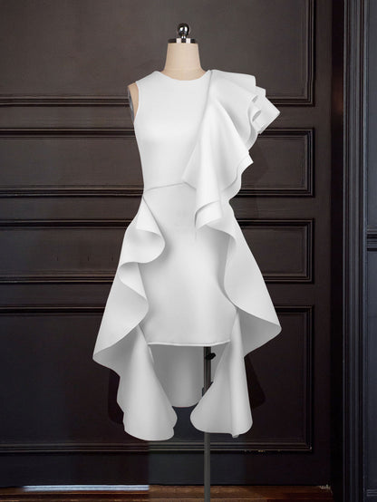 Sexy Ruffled Sleeveless Plus Sizes Bodycon Dresses