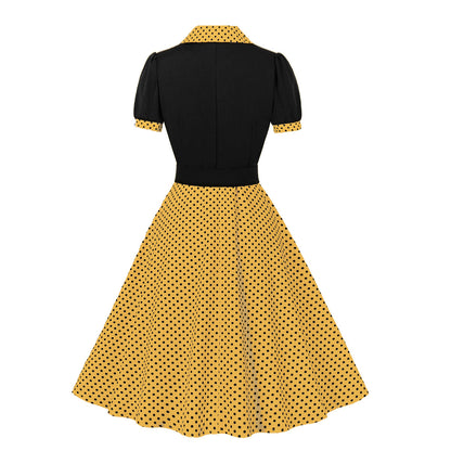 Vintage Polk Dot Short Sleeves Dresses