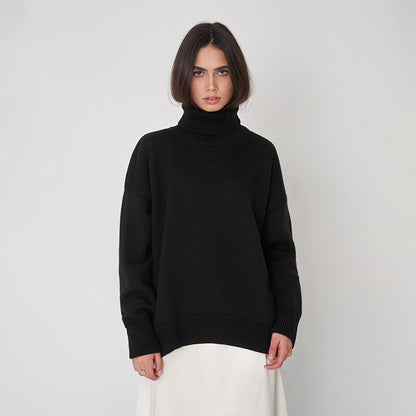 Fashion High Neck Knitted Pullover Sweaters for Women