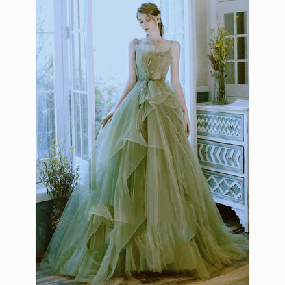 Fairy Light Green Evening Dresses
