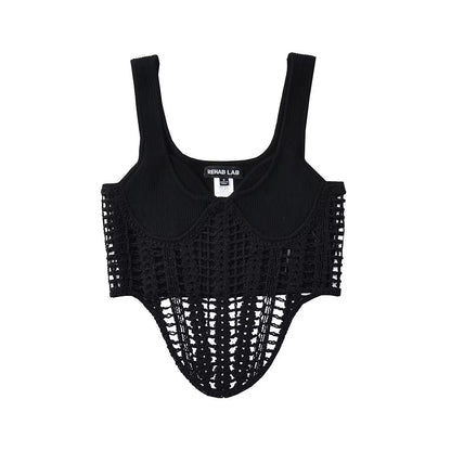 Fashion Crochet Knitted Midriff Baring Summer Tank Tops