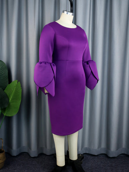 Designed Purple Plus Sizes Party Dresses