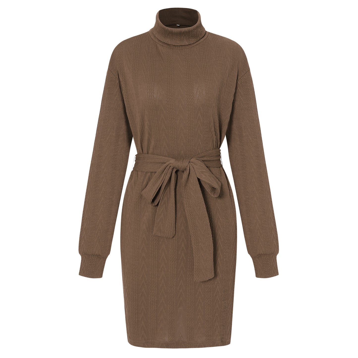 Fashion High Neck Knitted Short Dresses