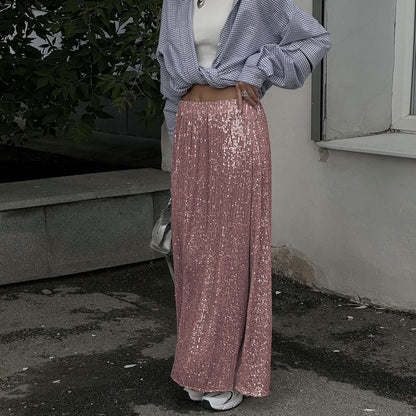 Sexy Sequined Women Long Skirts