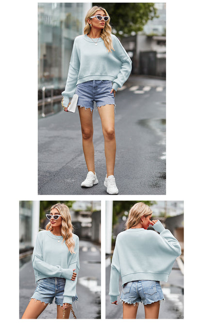 Fashion Round Neck Knitted Pullover Sweaters