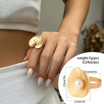 Women Alloy Irregular Flowers Rings