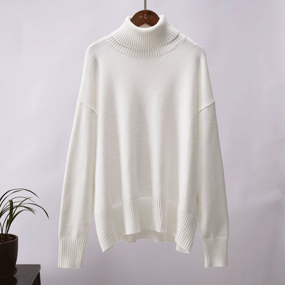 Fashion High Neck Knitted Pullover Sweaters for Women
