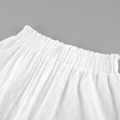 Sexy Designed Ruffled White Two Pieces Sets for Women
