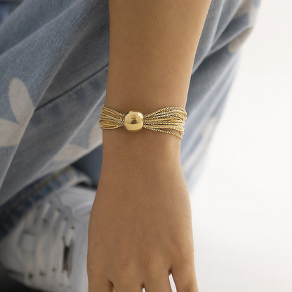 Punk Style Multi Chains Designed Geometry Bracelets