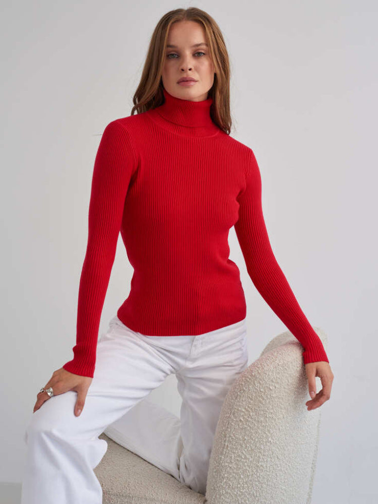 Sexy High Neck Knitted Sheath Sweaters