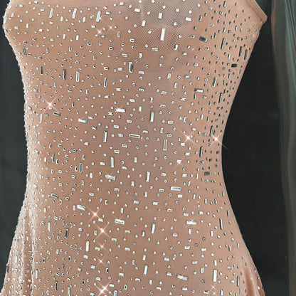 Sexy Diamond See Through Short Mini Party Dresses