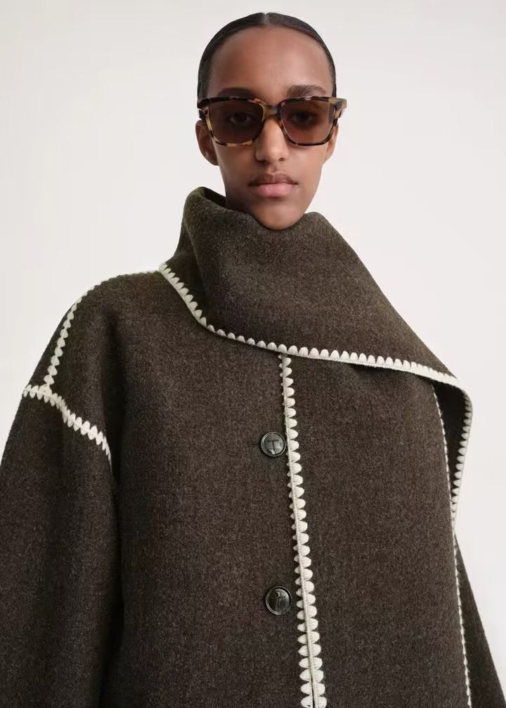 Fashion Women Nylon Coats with Scarves
