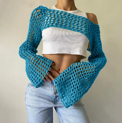 Casual Short Crochet Cover Ups