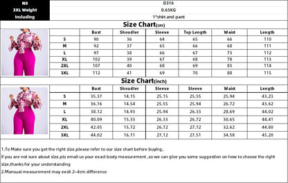 Fashion Plus Sizes Women Long Sleeves Shirts & Pants