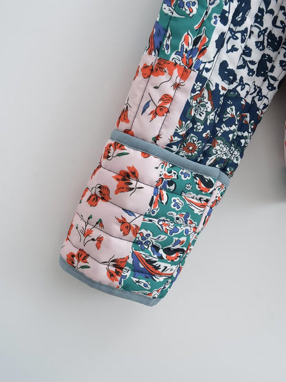 Designed Fashion Floral Print Cotton Overcoat
