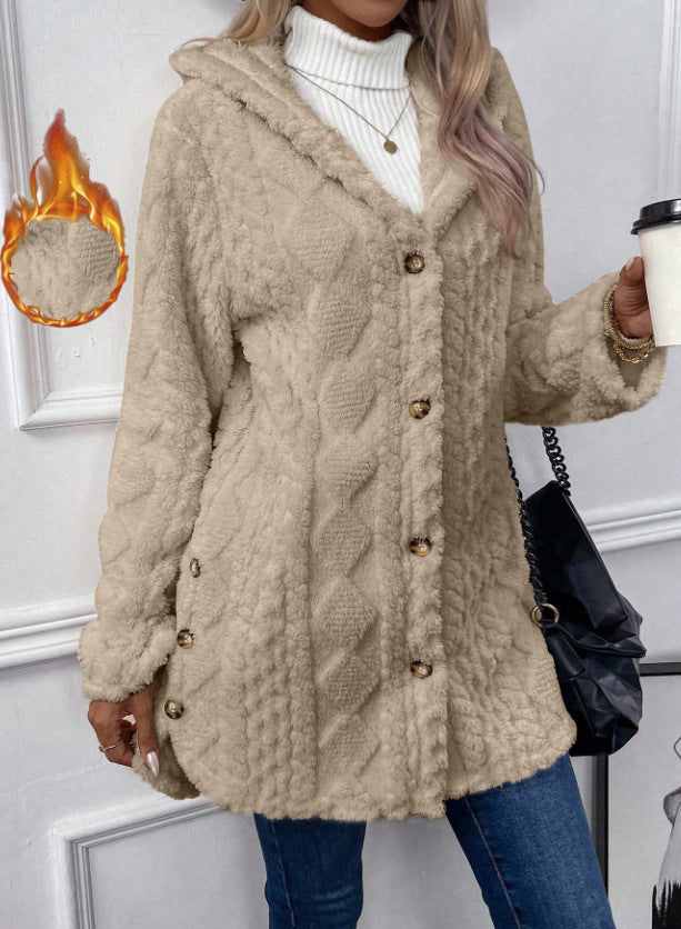 Fashion Warm Velvet Cardigan Winter Overcoats