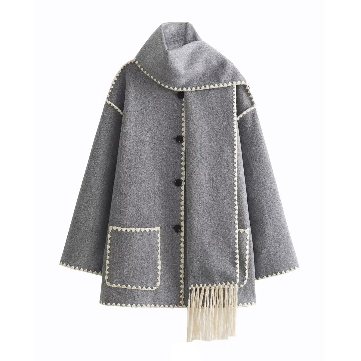 Fashion Women Nylon Coats with Scarves