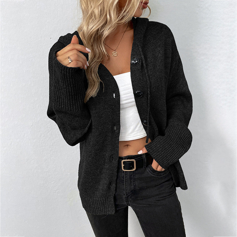 Fashion Drawstring Knitted Cardigan Coats for Women