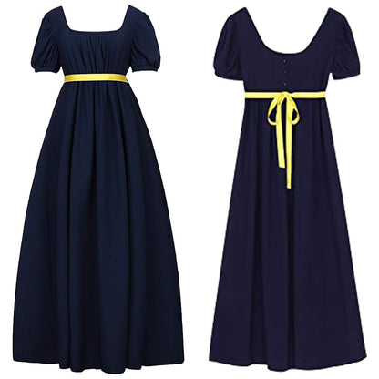 Bridgton Vintage Regency High Waist Victorian Prom Dress 1507