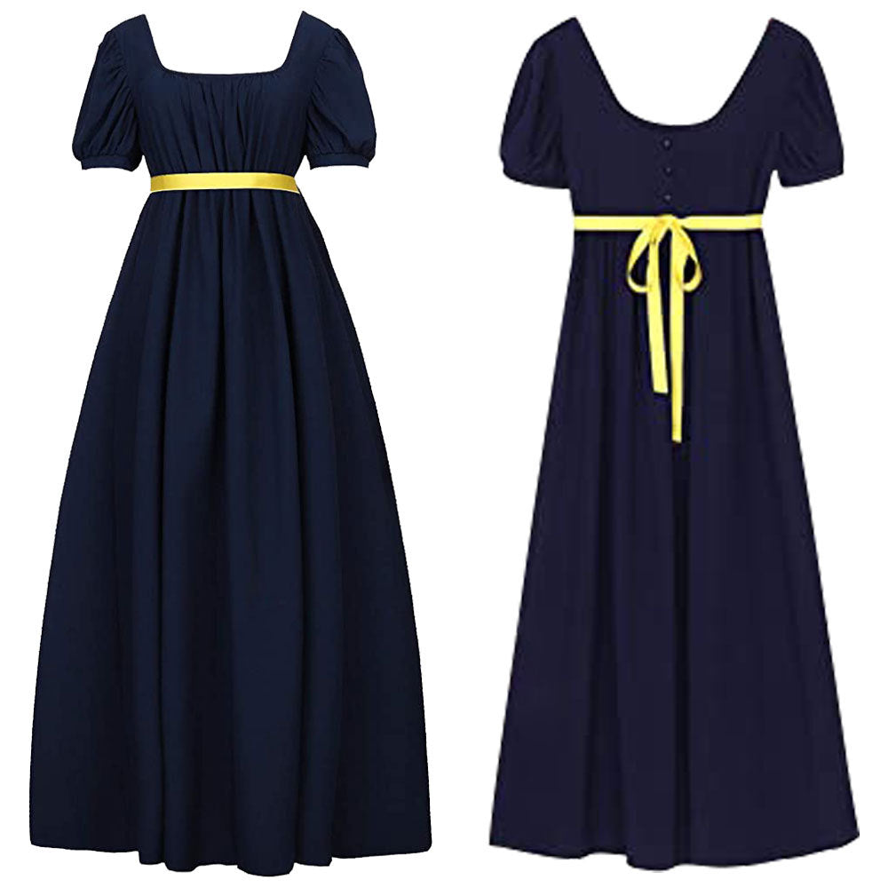 Bridgton Vintage Regency High Waist Victorian Prom Dress 1507