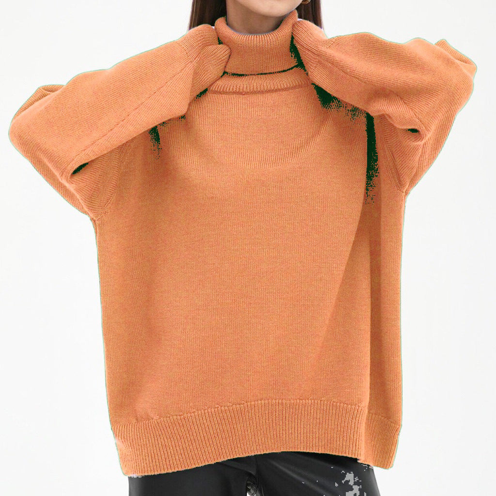 Fashion Turtleneck Knitted Loose Sweaters for Women