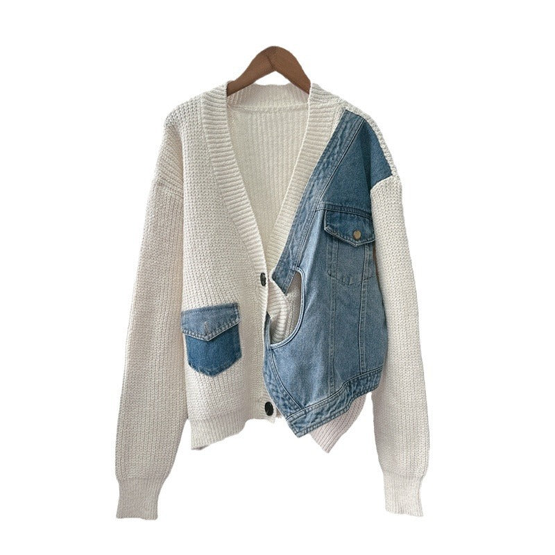 Designed Casual V Neck Knitted Cardigan Sweaters