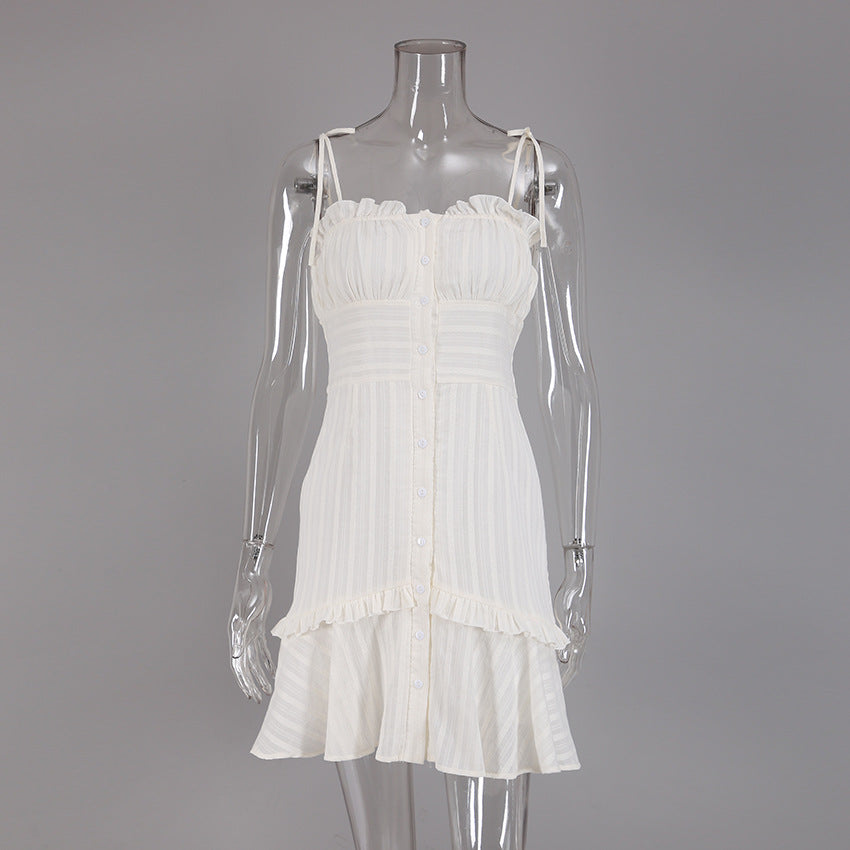 Summer Cotton Sexy White Mini Hot Dresses