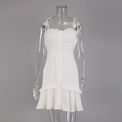 Summer Cotton Sexy White Mini Hot Dresses