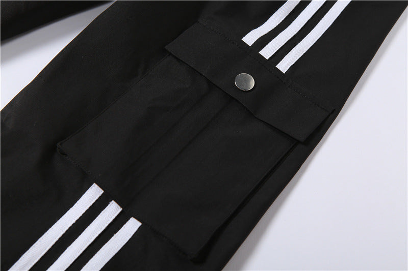 Fashion Black High Waist Black Ankle Tied Pants