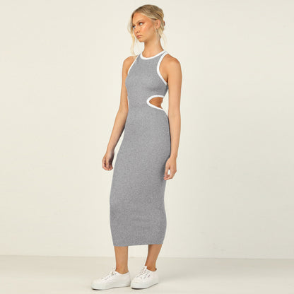 Sexy Backless Knitted Sheath Midi Dresses