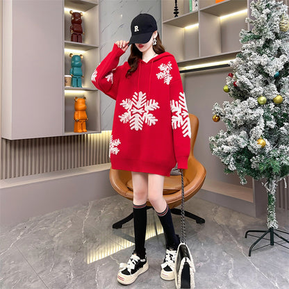 Merry Christmas Winter Knitted Hoodies Sweaters