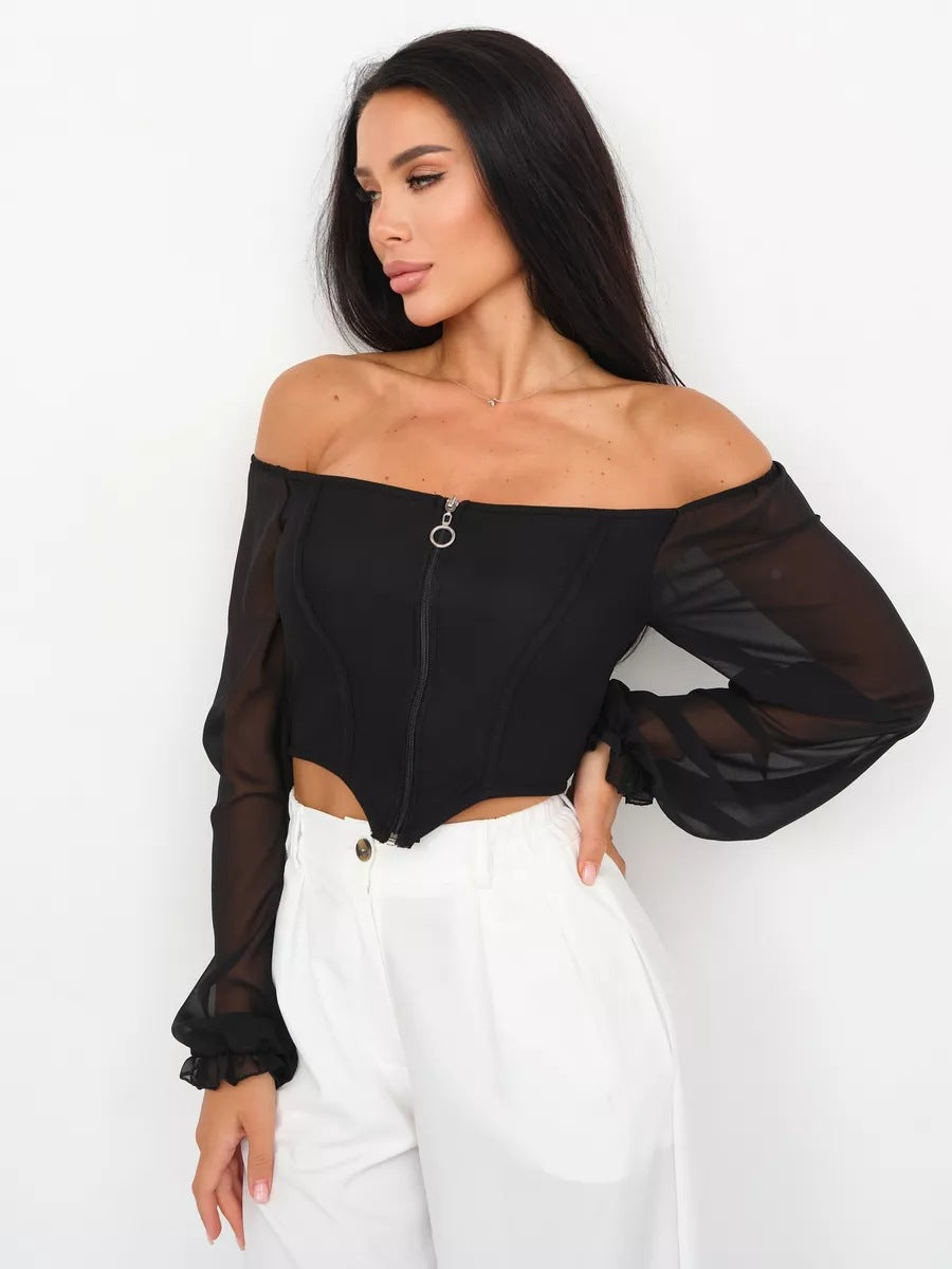Sexy Long Sleeves Short Tops