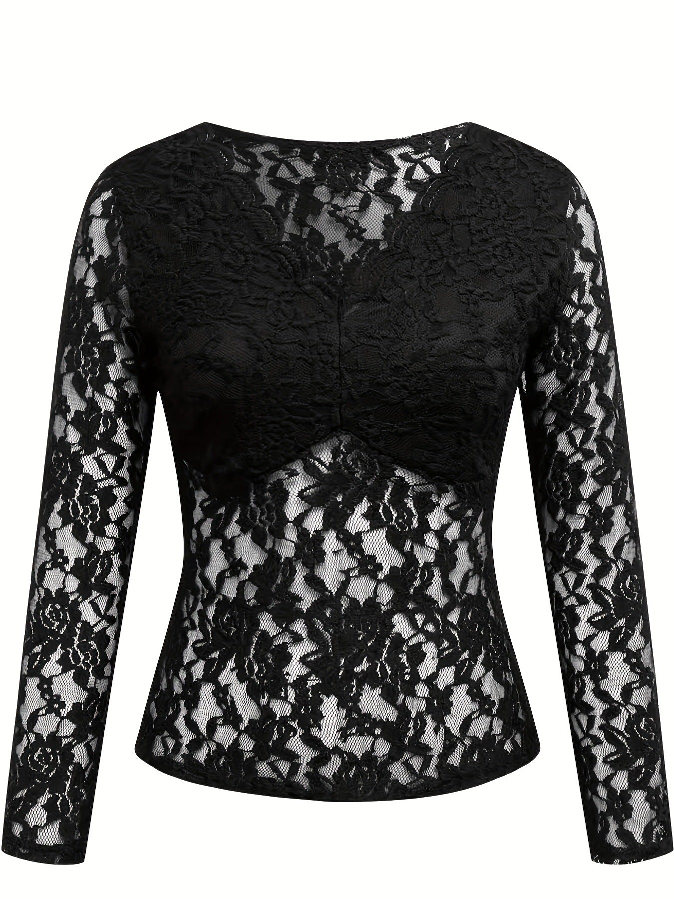 Elegant V Neck Long Sleeves Lace Shirts