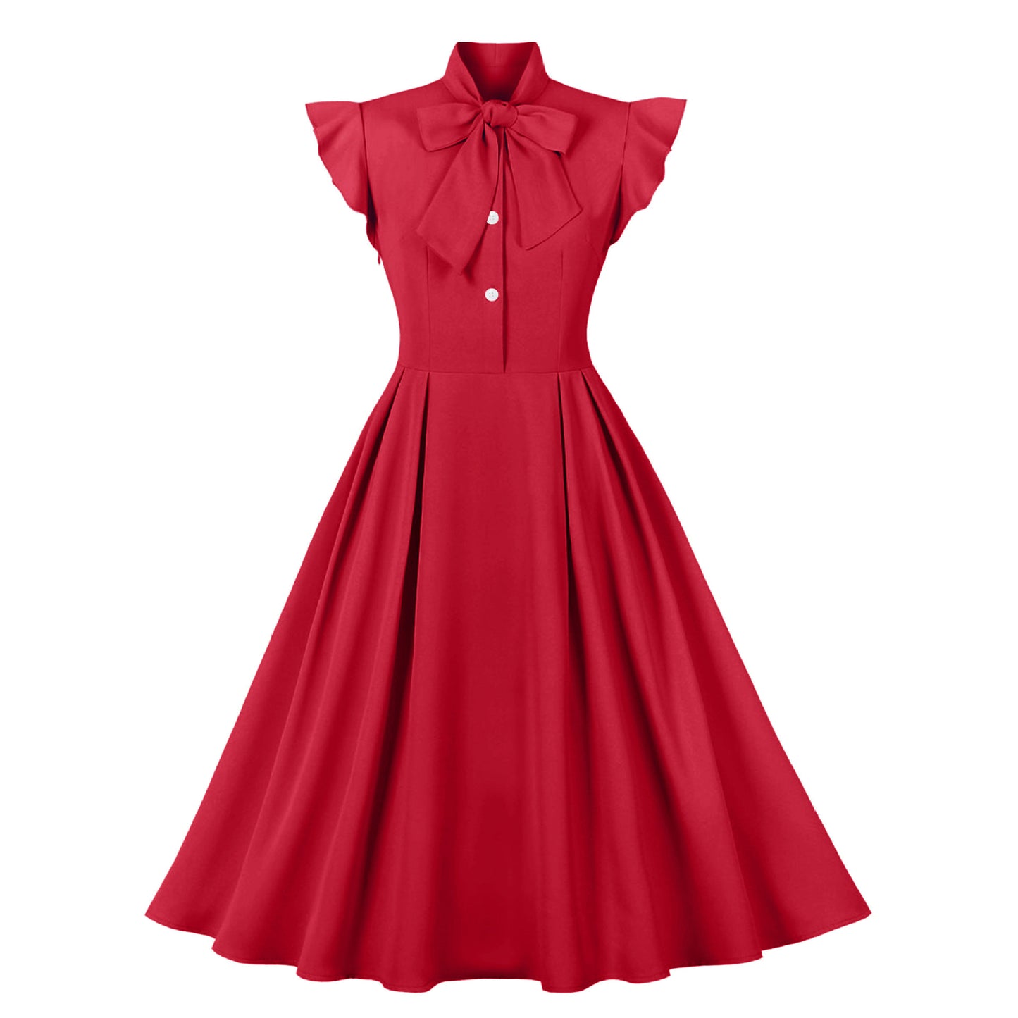 Vintage Ruffled Turnover Collar Dresses