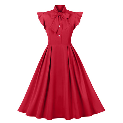 Vintage Ruffled Turnover Collar Dresses