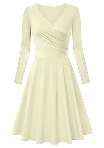 Elegant V Neck Long Sleeves Dresses