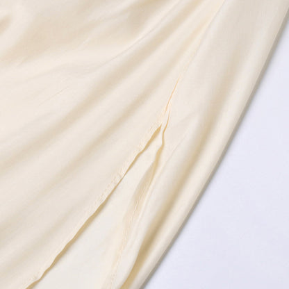 Designed V Neck Ruffled Long Sleeves Cloak Dresses