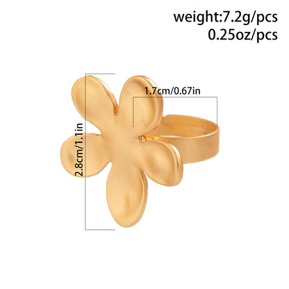 Women Alloy Irregular Flowers Rings