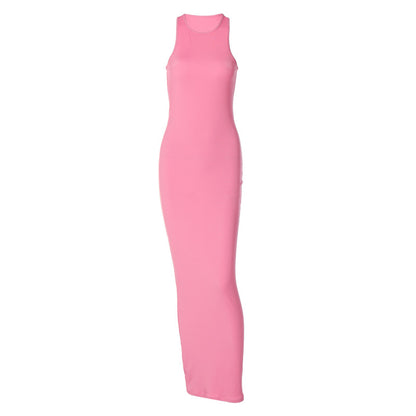 Sexy Fashion Round Neck Sleeveless Long Dresses