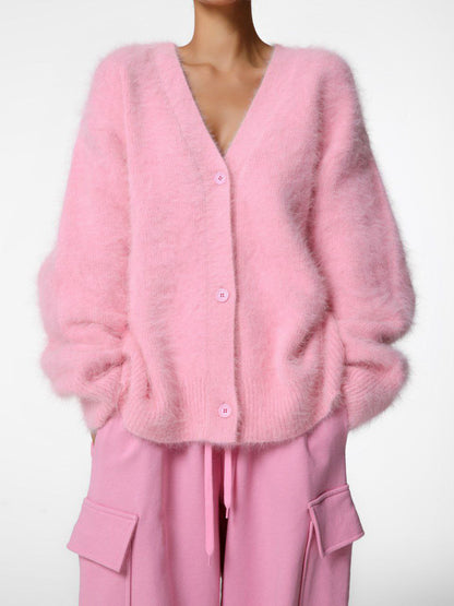Casual V Neck Long Sleeves Knitted Sweaters