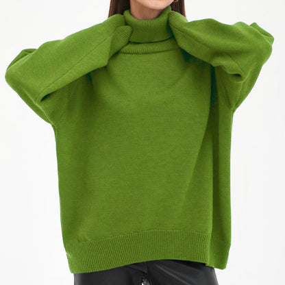 Fashion Turtleneck Knitted Loose Sweaters for Women