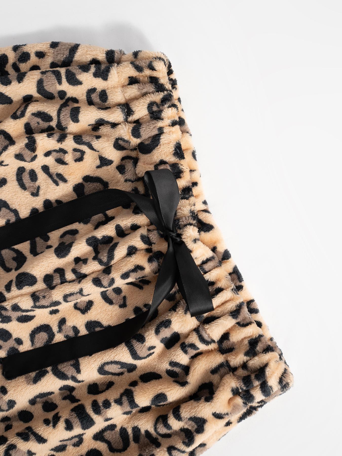 Casual Leopard Leopard Women Wide-leg Pants