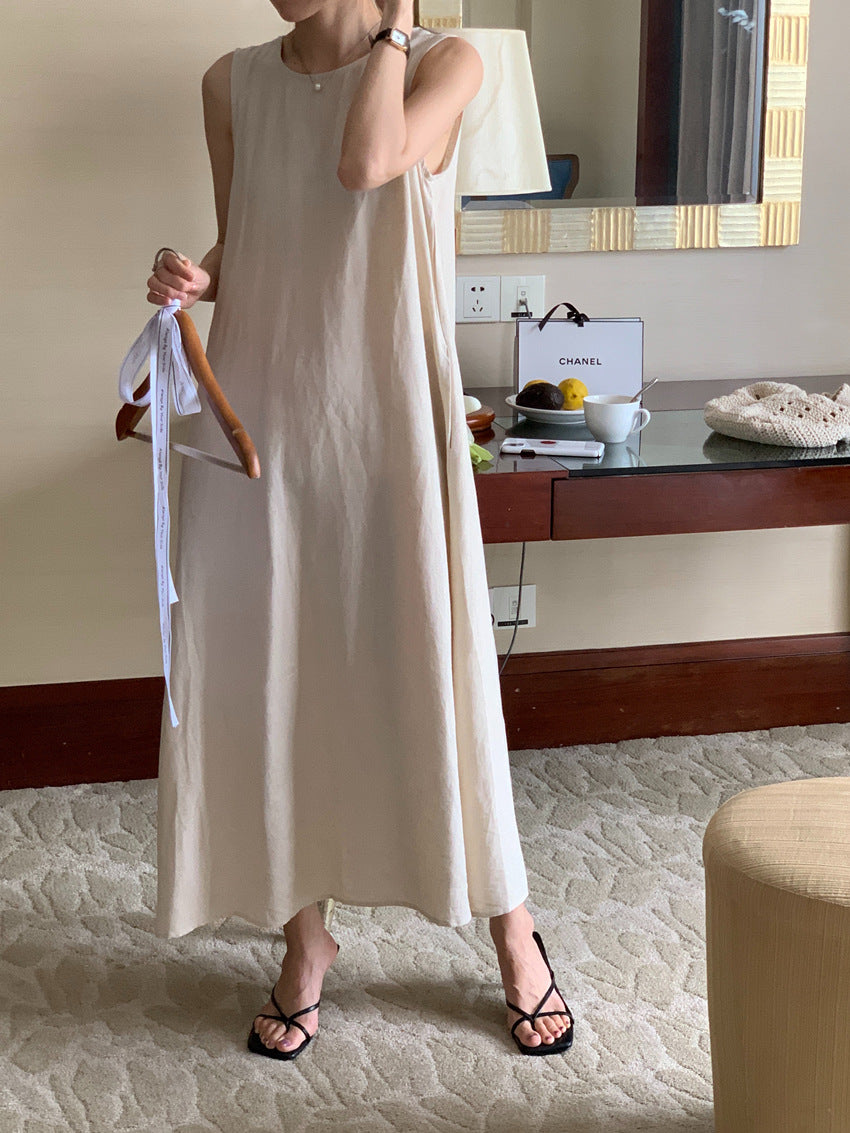 Casual Sleeveless Long Linen Dresses