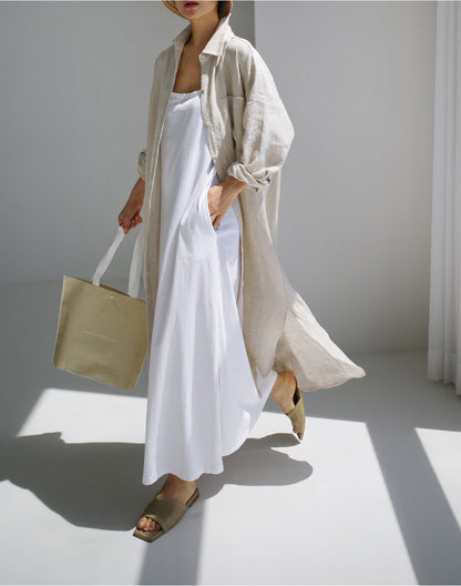 Casual Cotton Plus Sizes Long Sleeves Shirts Dresses