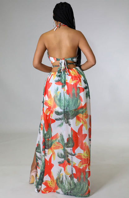 Sexy Halter Plus Sizes Summer Long Dresses