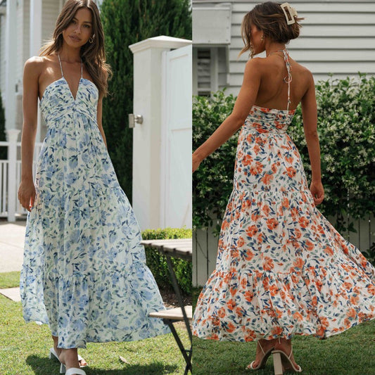 Sexy V Neck Strapless Summer Vacation Dresses