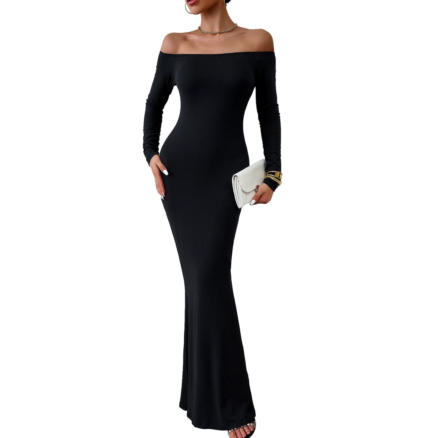 Sexy Off The Shoulder Long Knitted Dresses