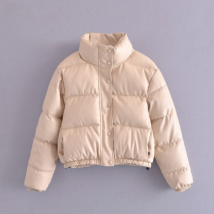 Casual Winter Pu Cotton Jackts for Women