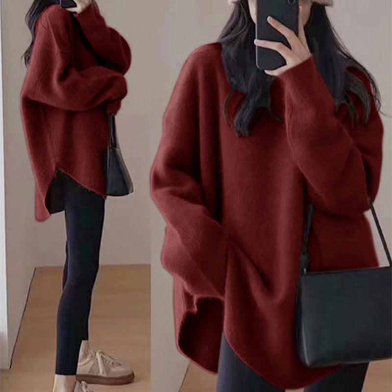 Casual Round Neck Knitted Pullover Sweaters